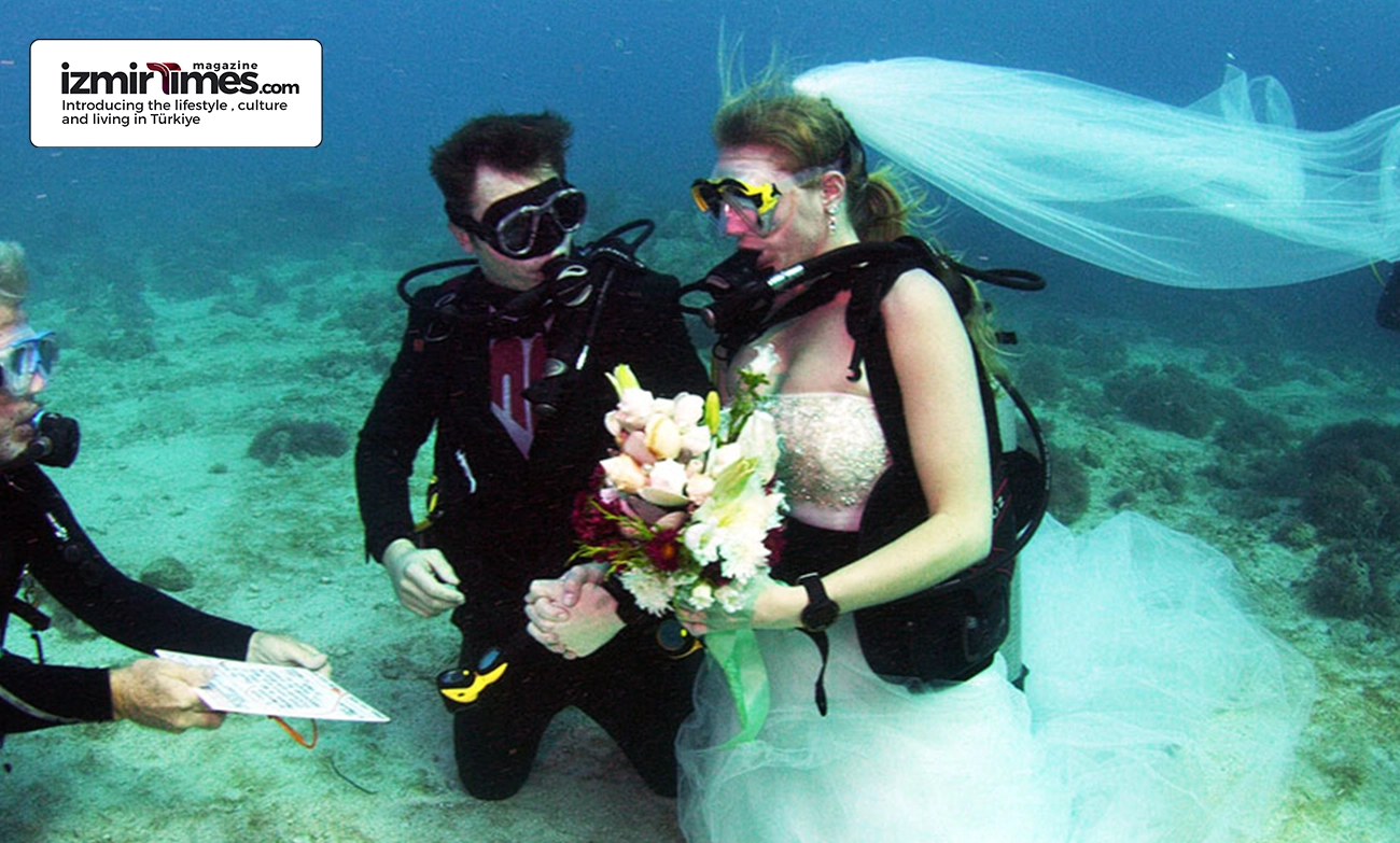 Underwater marriage proposal movie in Izmir